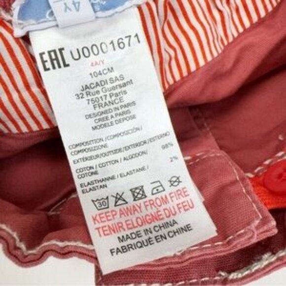 NWT Jacadi 🩳 Mauve Red Boys Cargo Shorts - Picture 2 of 4